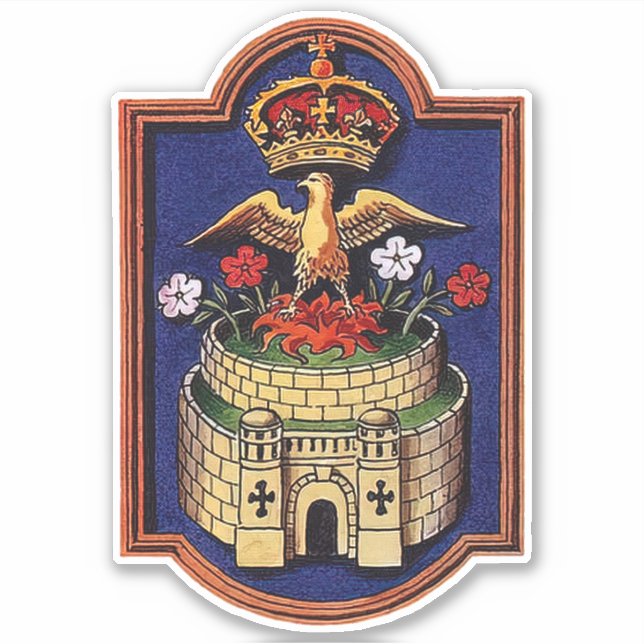 Queen Jane Seymour Royal Badge Phoenix Sticker (Front)