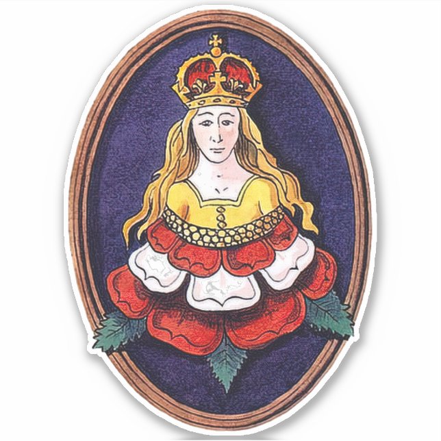 Queen Katherine Parr Royal Badge Tudor Rose Sticker (Front)