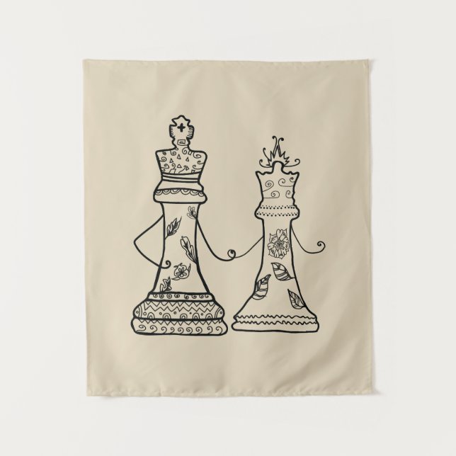 Queen & King Holding Hands Tapestry (Front)