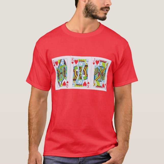 Queen,King,Jack of Hearts T-Shirt (Front)