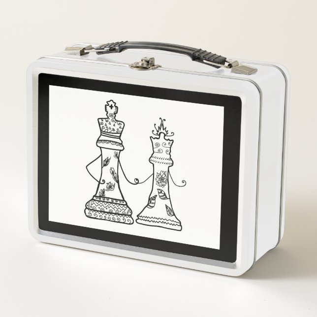 Queen & King Love Chess Metal Lunchbox (Front)