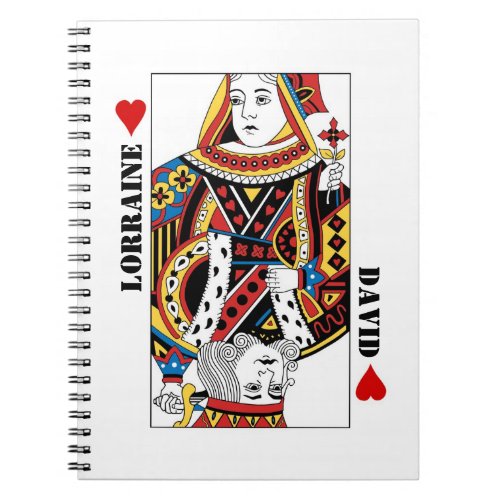 Queen  King of Hearts Playing Card Couple Journal