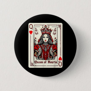 Queen King Of Hearts Valentines Day V-day Couple M Button