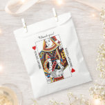 Queen & King of Hearts Wedding Favor Bag<br><div class="desc">Beautiful illustration of playing card Queen & King of Hearts on custom Wedding Favor Bags. Fabulous and unique favors you can easily personalize for your LAS VEGAS WEDDING or CASINO THEME WEDDING! Feel free to change the colors, sizes & fonts of the text as well. ((You can find the matching...</div>