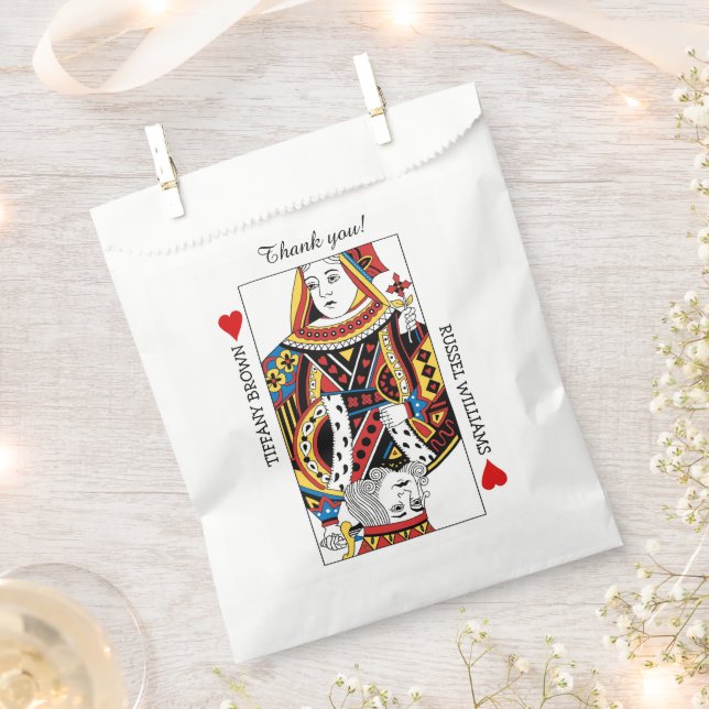 Queen & King of Hearts Wedding Favor Bag (Clipped)