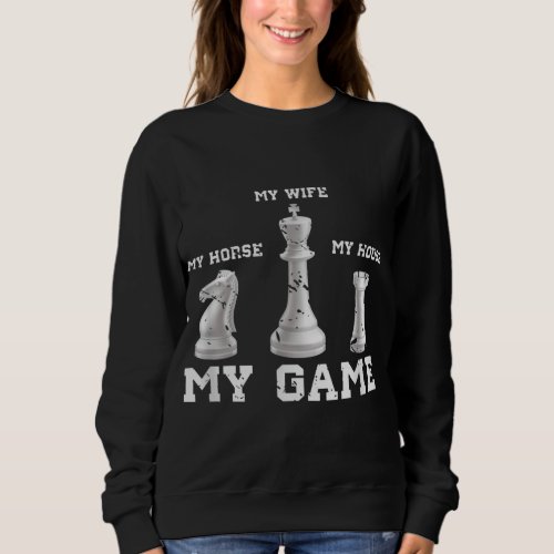 Queen Knight Chess Figure Chess Gift Chess Sweatshirt