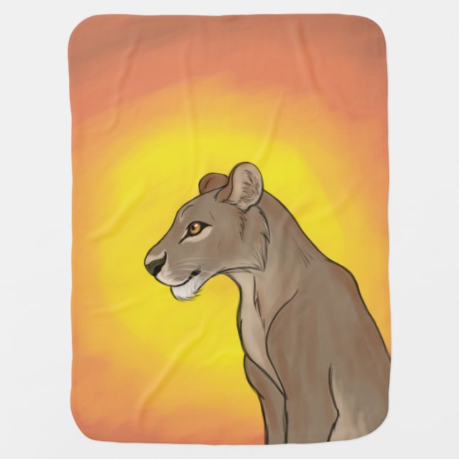 Queen Lioness Baby Blanket (Front)
