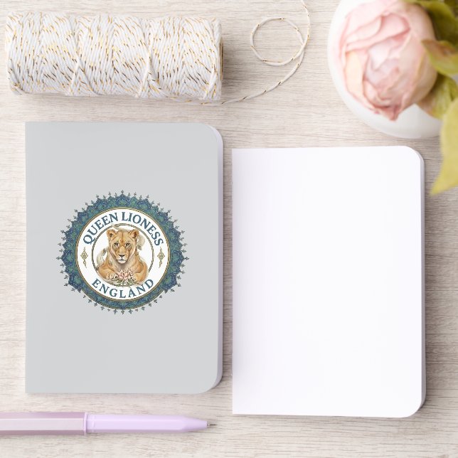 Queen Lioness England Royal Crest Foil Notebook (Wedding)