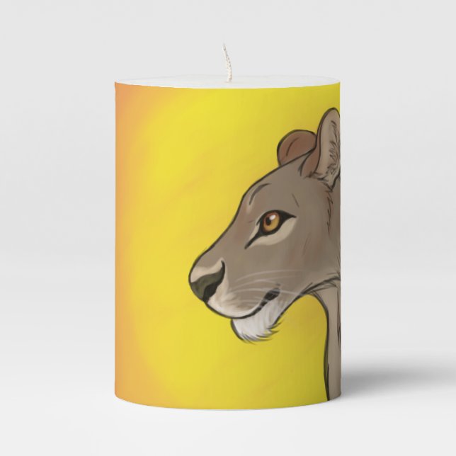 Queen Lioness Pillar Candle (Front)