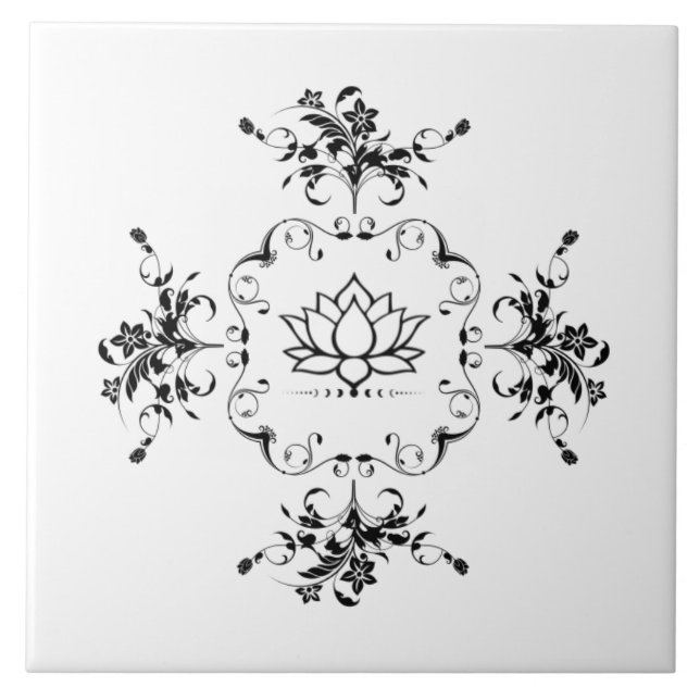 Queen Lotus Ceramic Tile (Front)