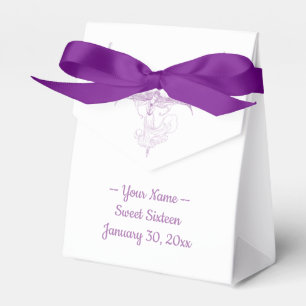 Queen Mab Fairy, Sweet Sixteen in Purple Favor Boxes