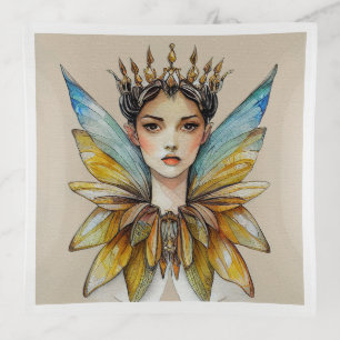 Queen Maeve - Fairy Watercolor Painting Poster Trinket Tray
