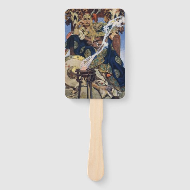 Queen Maeve Warrior Princess Fantasy Art Hand Fan (Front)