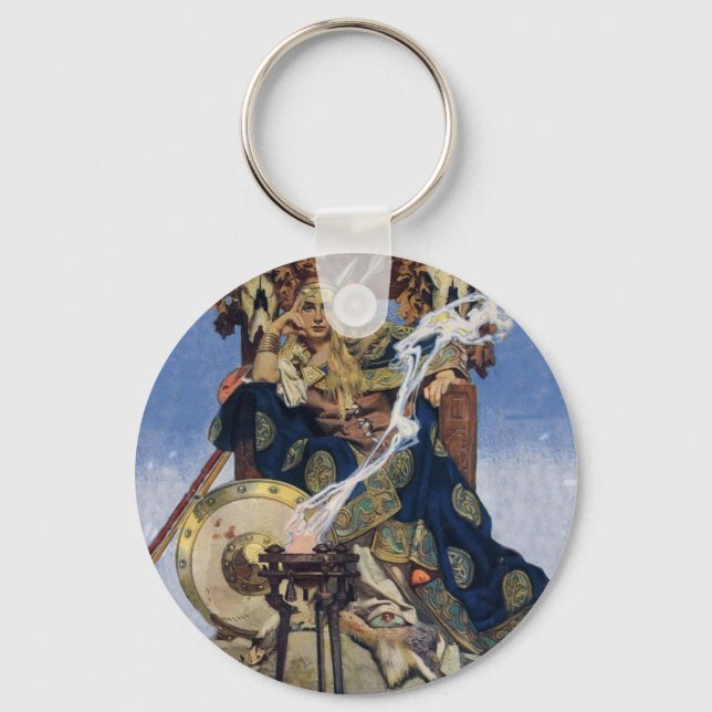 Queen Maeve Warrior Princess Fantasy Art Keychain (Front)