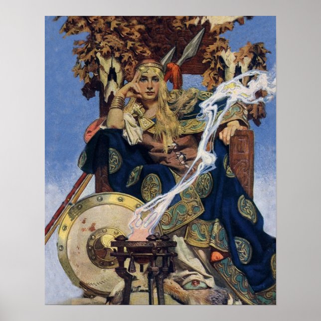 Queen Maeve Warrior Princess Fantasy Art Poster (Front)