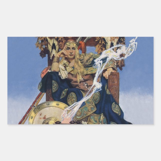 Queen Maeve Warrior Princess Fantasy Art Rectangular Sticker (Front)