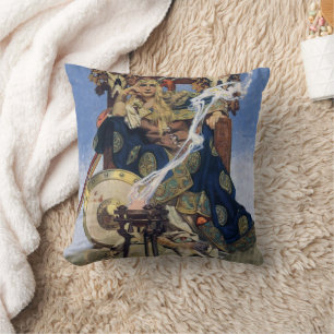 Queen Maeve Warrior Princess Fantasy Art Throw Pillow