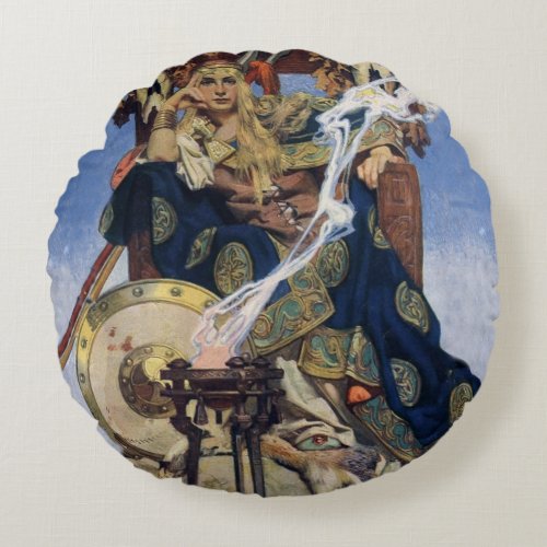 Queen Maeve Warrior Woman Princess Round Pillow