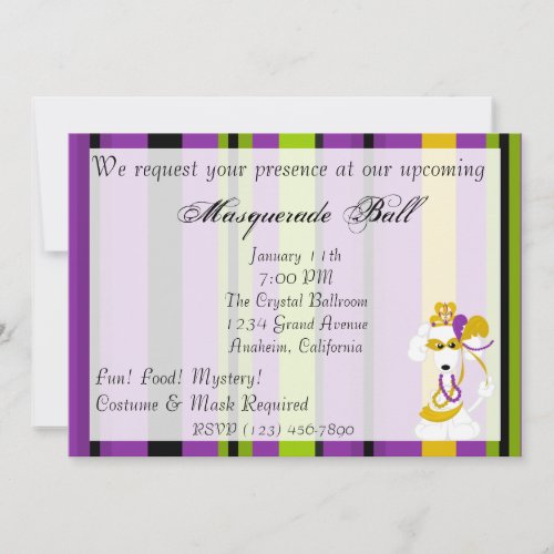 Queen Mardi Gras Invitation