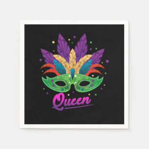 Queen Mardi Gras Street Party Carnival Mask Gift Napkins