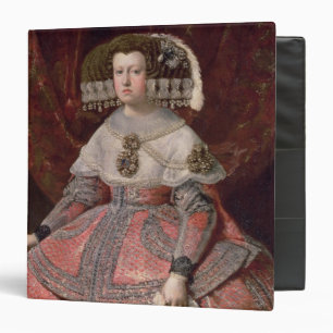 Queen Maria Anna of Spain in a red dress 3 Ring Binder