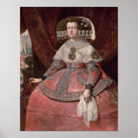 Queen Maria Anna of Spain in a red dress