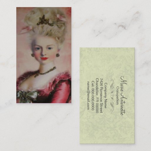 Customizable Queen Marie Antoinette ~ Business Card