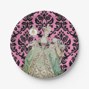 Queen Marie Antoinette CHANGE COLOR /SIZE OPTIONS- Paper Plates