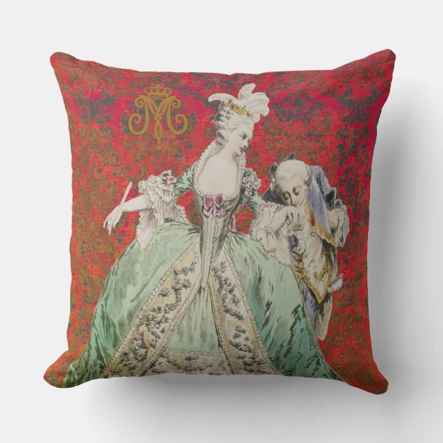 Queen Marie Antoinette COLOR & OUTDOOR OPTIONS - Throw Pillow (Front)