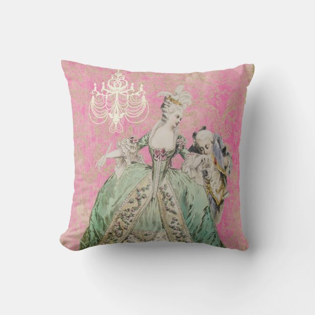 Queen Marie Antoinette COLOR & STYLE OPTIONS - Throw Pillow (Front)