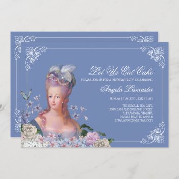 Queen Marie Antoinette Let Us Eat Cake Party Invitation by Charmalot at Zazzle