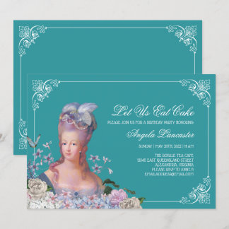 Queen Marie Antoinette Let Us Eat Cake Party Invitation