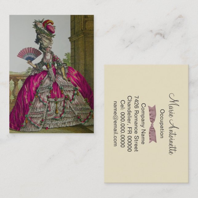 Queen Marie Antoinette PAPER/SIZE/SHAPE OPTIONS - Business Card (Front/Back)