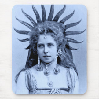 Queen Marie of Romania as the Sun Queen - blue Mouse Pad