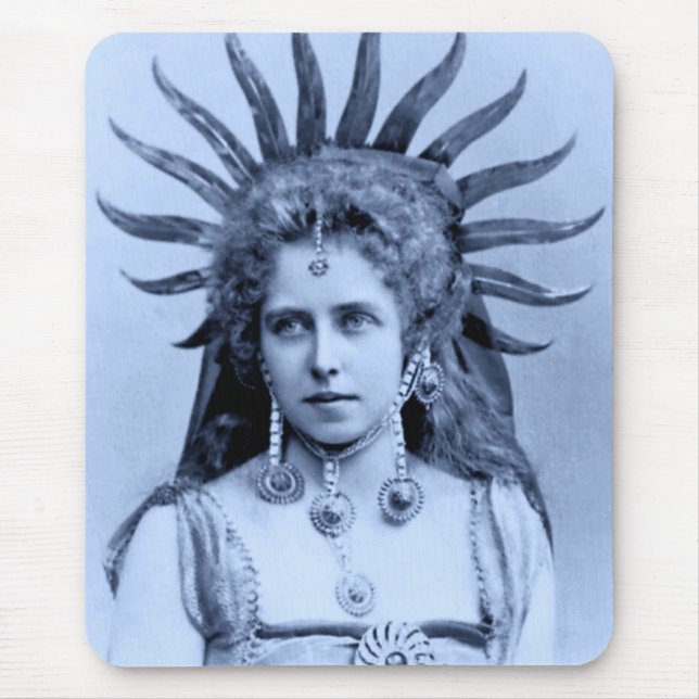 Queen Marie of Romania as the Sun Queen - blue Mouse Pad (Front)