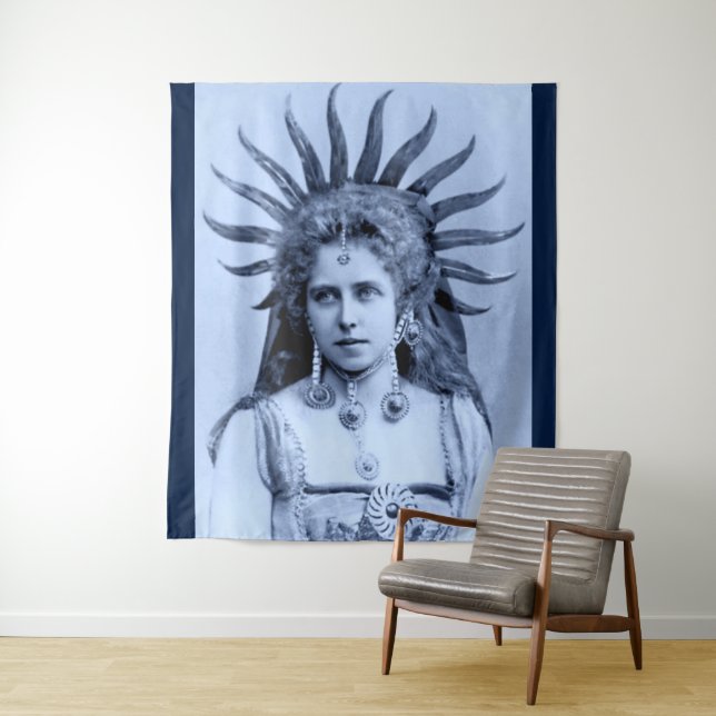 Queen Marie of Romania as the Sun Queen - blue Tapestry (In Situ)