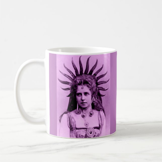 Queen Marie of Romania as the Sun Queen - lavender Coffee Mug (Left)
