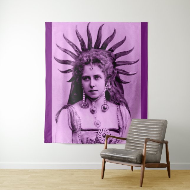Queen Marie of Romania as the Sun Queen - lavender Tapestry (In Situ)