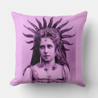 Queen Marie of Romania as the Sun Queen - lavender Throw Pillow