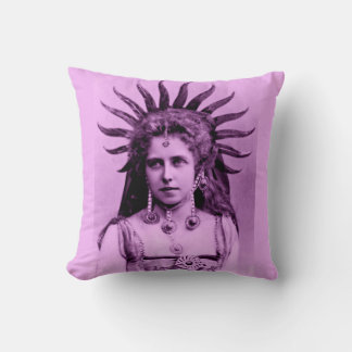 Queen Marie of Romania as the Sun Queen - lavender Throw Pillow
