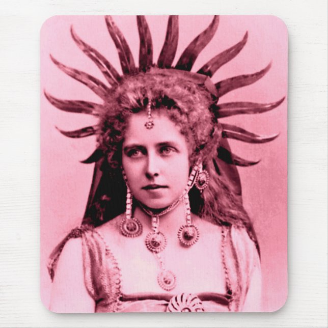 Queen Marie of Romania as the Sun Queen - pink Mouse Pad (Front)