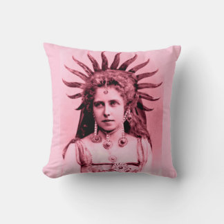 Queen Marie of Romania as the Sun Queen - pink Throw Pillow
