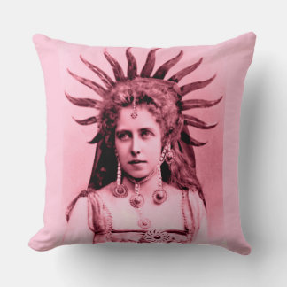 Queen Marie of Romania as the Sun Queen - pink Throw Pillow