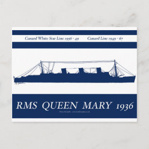queen mary blue stripe 3 postcard