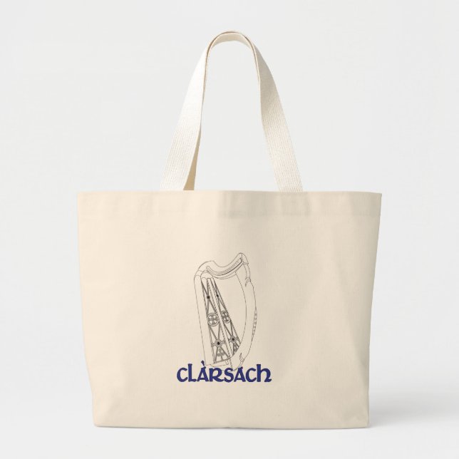 Queen Mary Clarsach Large Tote Bag (Front)