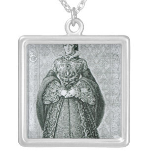 Queen Mary I engraved by T.Brown Silver Plated Necklace