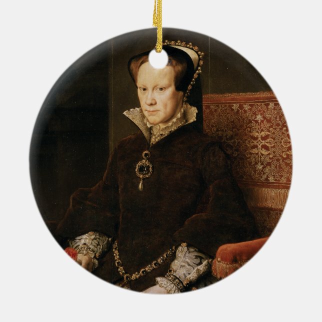 Queen Mary I of England Maria Tudor by Antonis Mor Ceramic Ornament (Back)