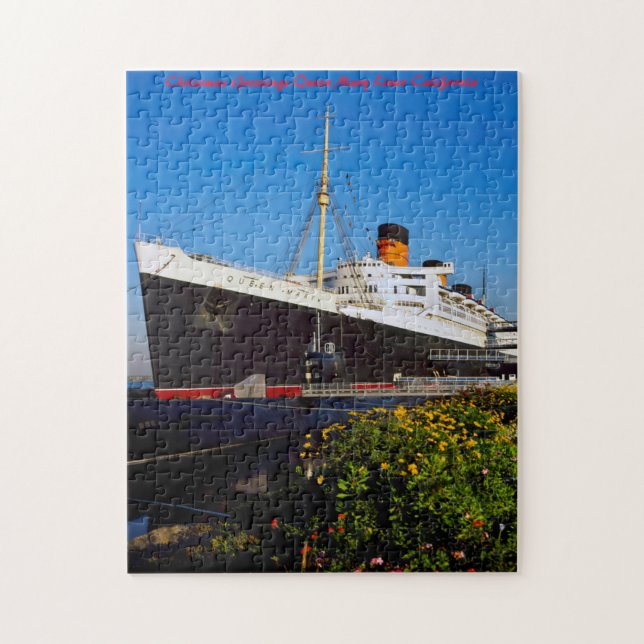 Queen Mary Liner California. Christmas Greetings Jigsaw Puzzle (Vertical)