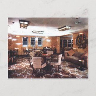 Queen Mary tourist class library & writing room Postcard