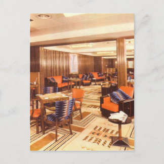 Queen Mary tourist class smoke room Postcard